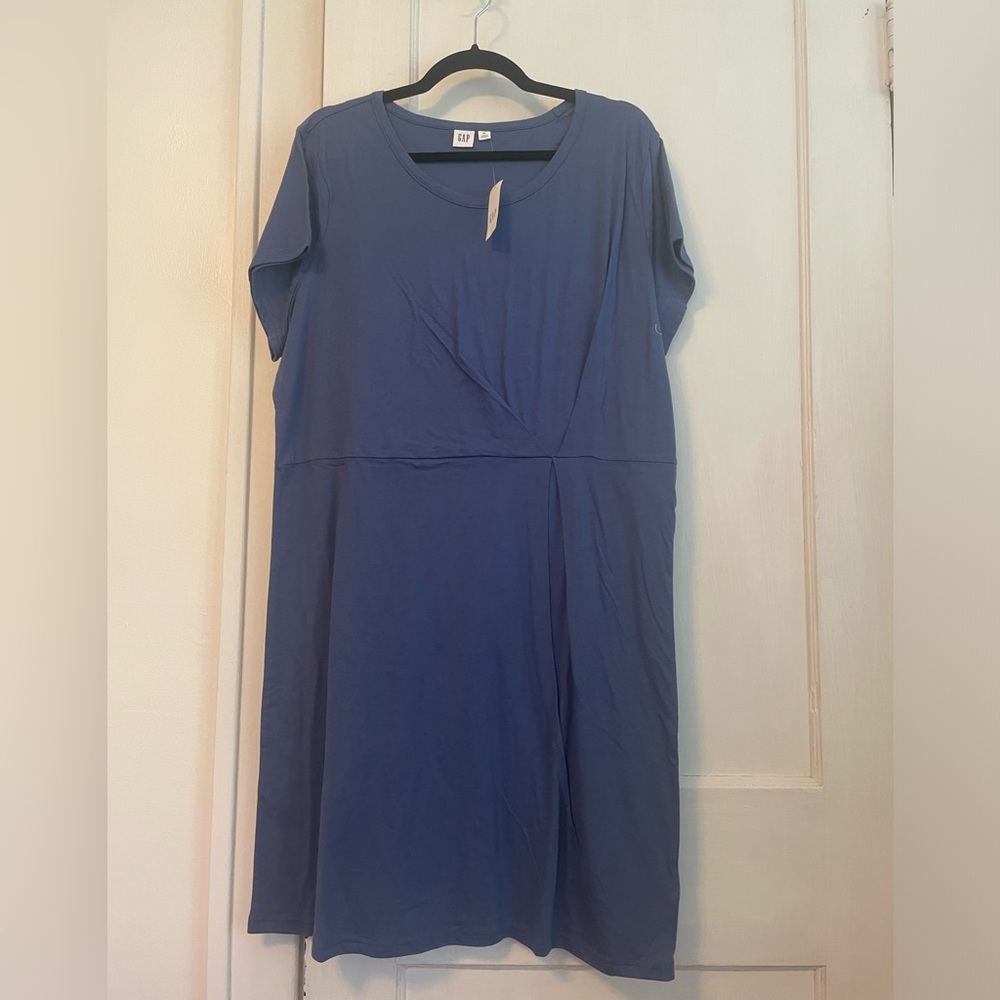 NWT Gap XL GAP Jersey Dress Chrome‎ Blue Soft and Comfortable